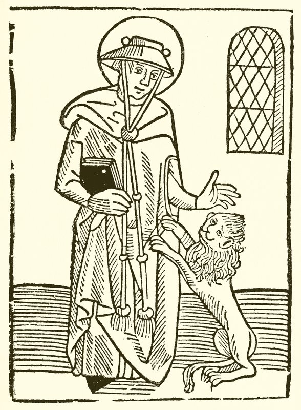 St. Jerome and His Lion by English School