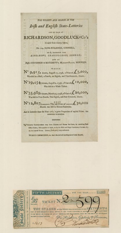 State Lottery, 1812 by English School