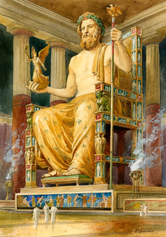 Statue of Zeus at Olympia by English School