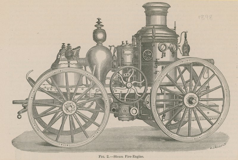 Steam fire engine by English School