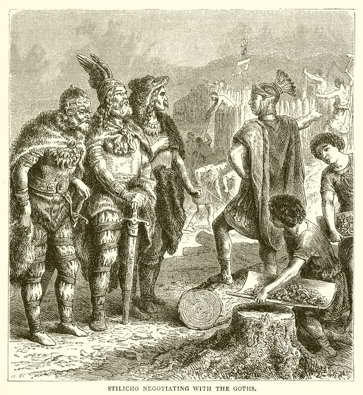 Stilicho Negotiating with the Goths by English School