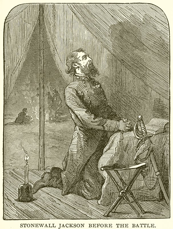 Stonewall Jackson before the Battle by English School
