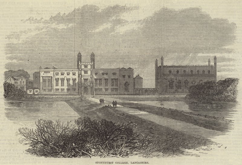 Stonyhurst College, Lancashire (engraving) by English School