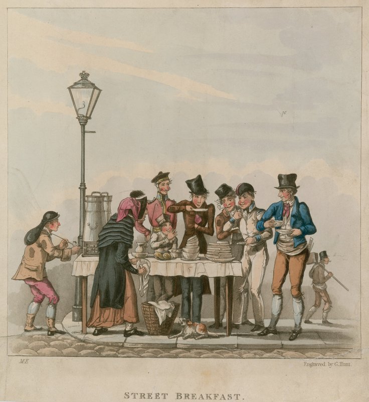 Street Breakfast; Cartoon by English School