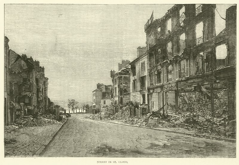 Street in St Cloud, November 1870 by English School
