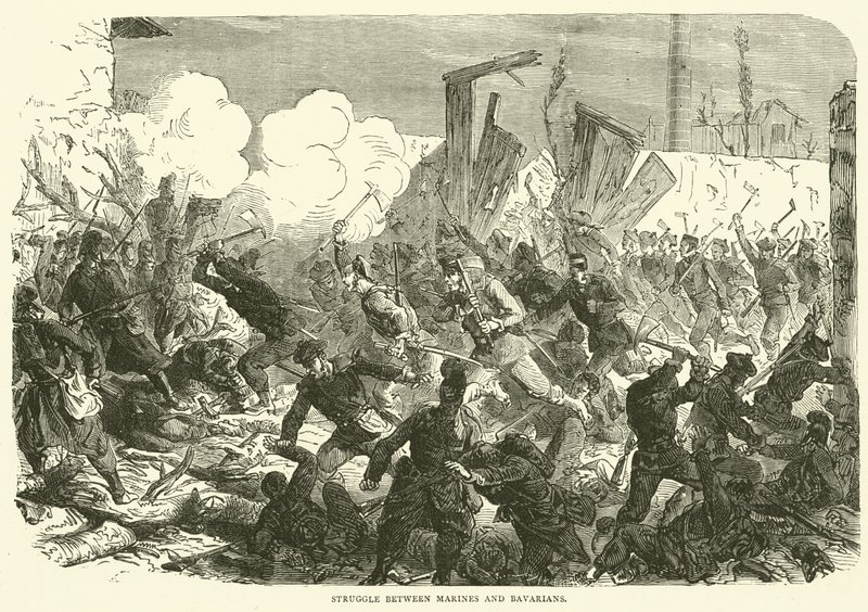 Struggle Between Marines and Bavarians, December 1870 by English School