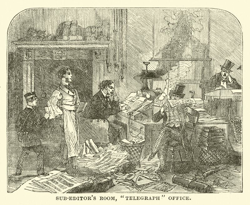 Sub-editors room, Telegraph office by English School