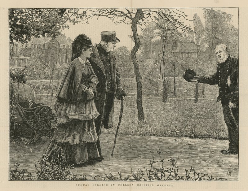 Sunday evening in Chelsea Hospital garden by English School