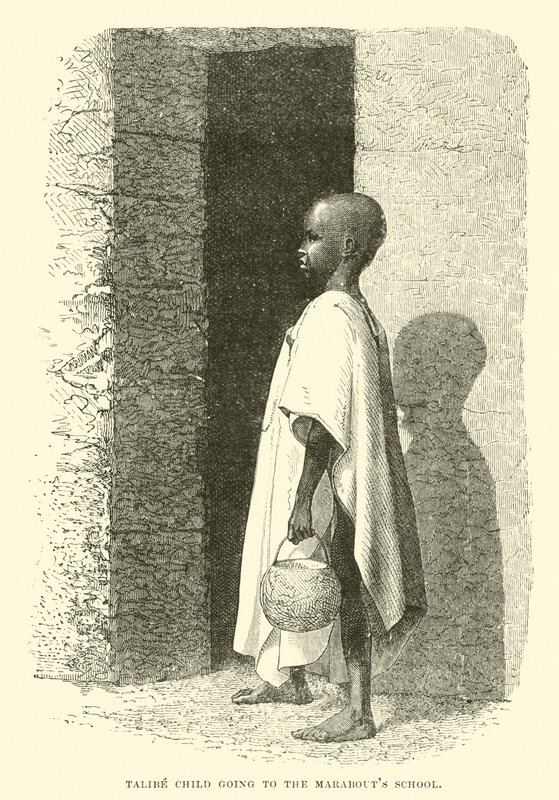 Talibe child going to the Marabouts School by English School