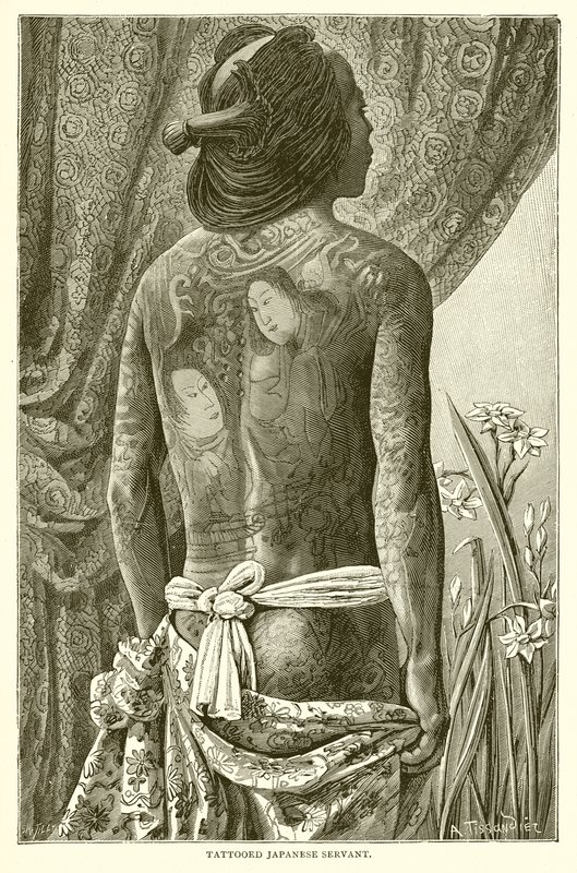 Tattooed Japanese Servant by English School