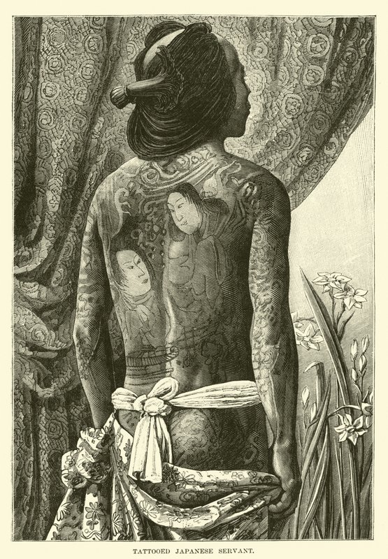Tattooed Japanese Servant by English School