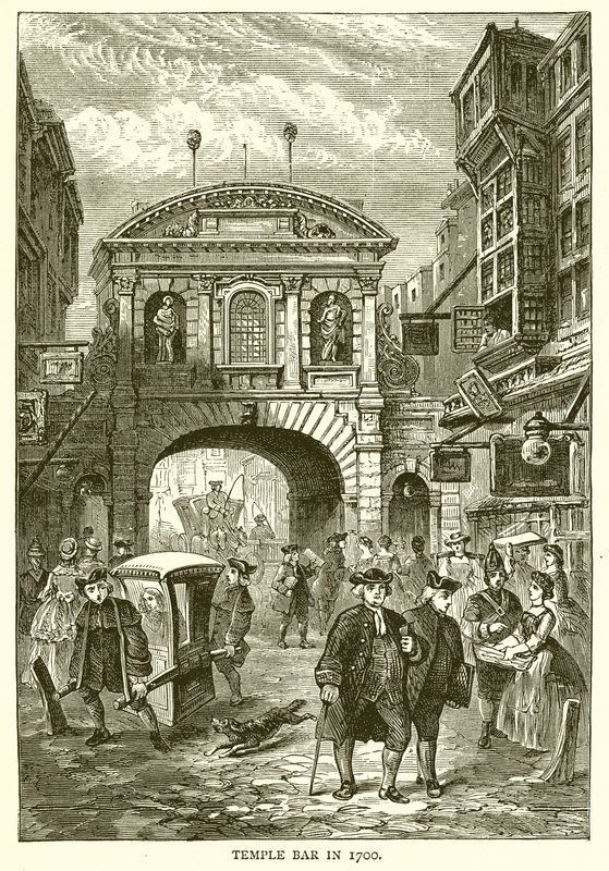 Temple Bar in 1700 by English School