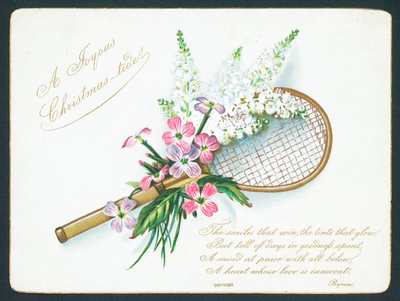 Tennis Racket and Flowers by English School