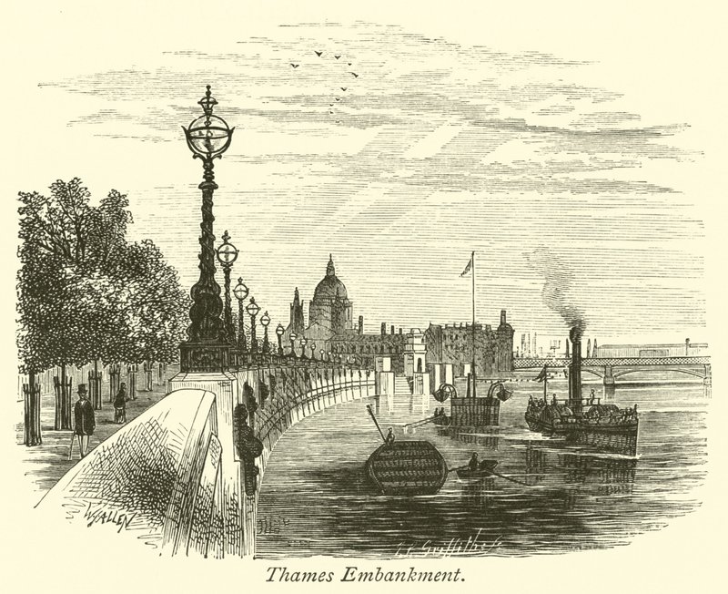 Thames Embankment by English School