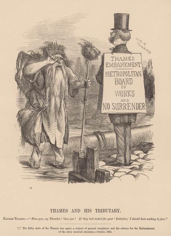 Thames and his Tributary; cartoon by English School