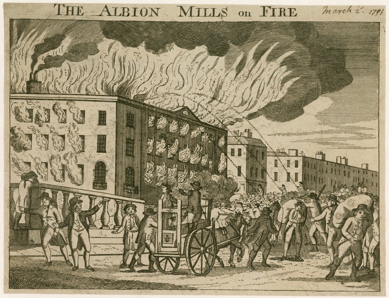 The Albion Mills on Fire by English School