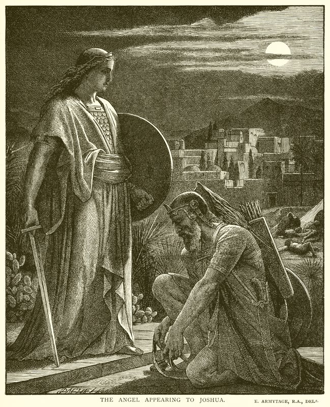 The Angel Appearing to Joshua by English School
