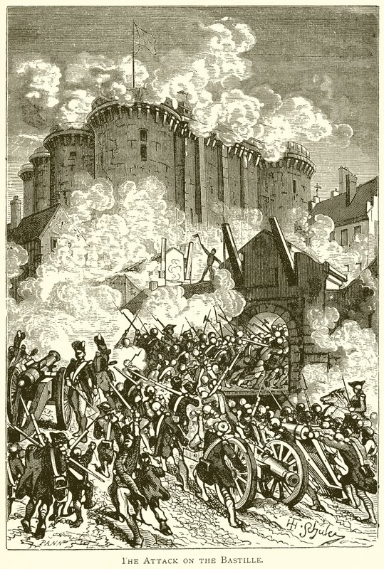 The Attack on the Bastille by English School