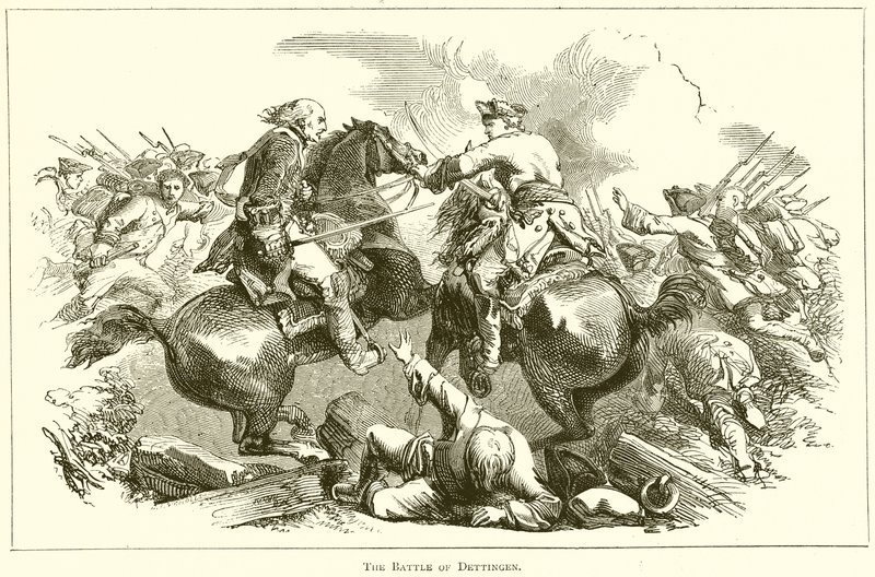 The Battle of Dettingen by English School