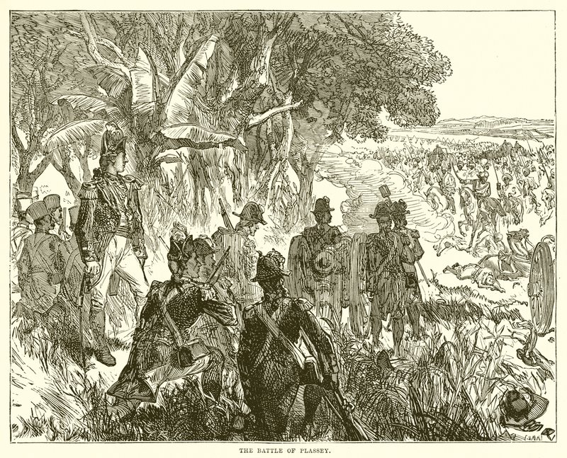 The Battle of Plassey by English School