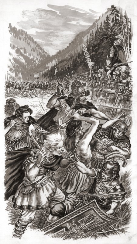 The Battle of the Teutoburg Forest by English School