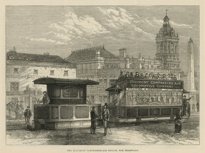 The Beaumont Compressed-Air Engine, for Tramways by English School