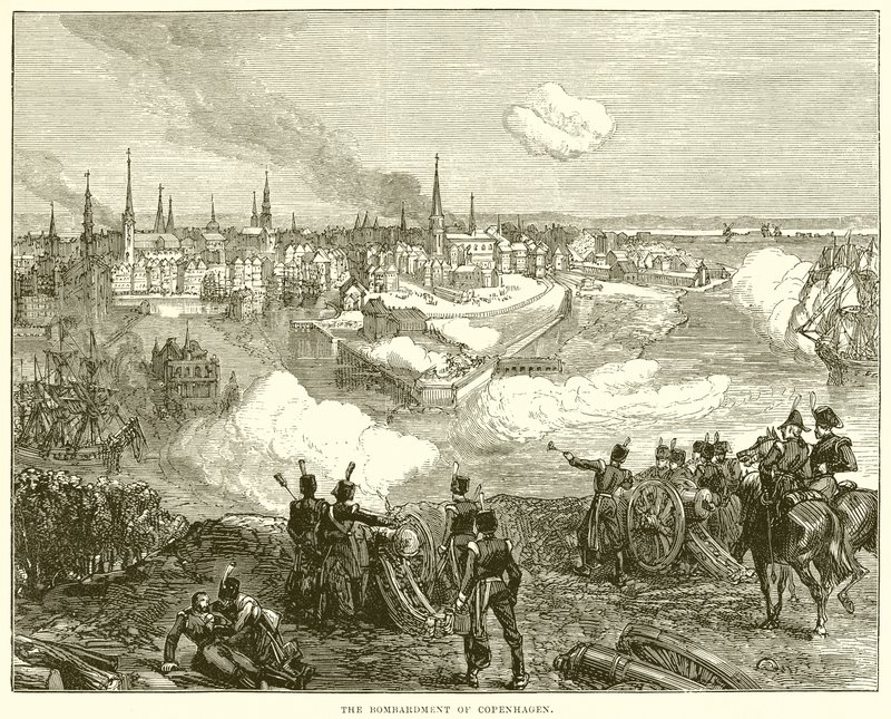 The Bombardment of Copenhagen by English School