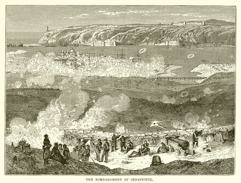 The Bombardment of Sebastopol by English School