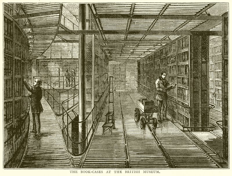 The Book-Cases at the British Museum by English School