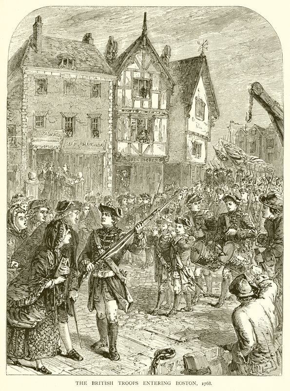 The British Troops entering Boston, 1768 by English School