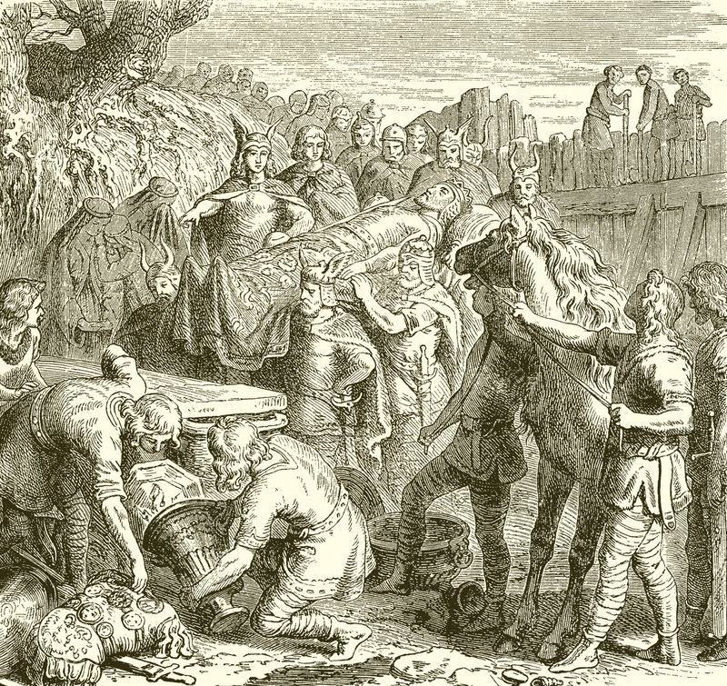 The Burial of Alaric by English School