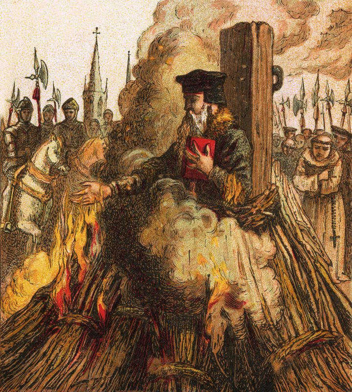 The Burning of Cranmer by English School