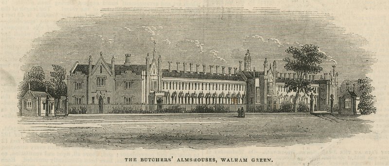 The Butchers Almhouses in Walham Green by English School