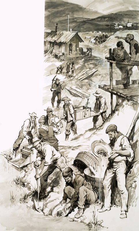 The Californian Gold Rush by English School