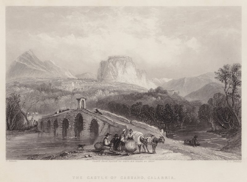 The Castle of Cassano, Calabria (engraving) by English School