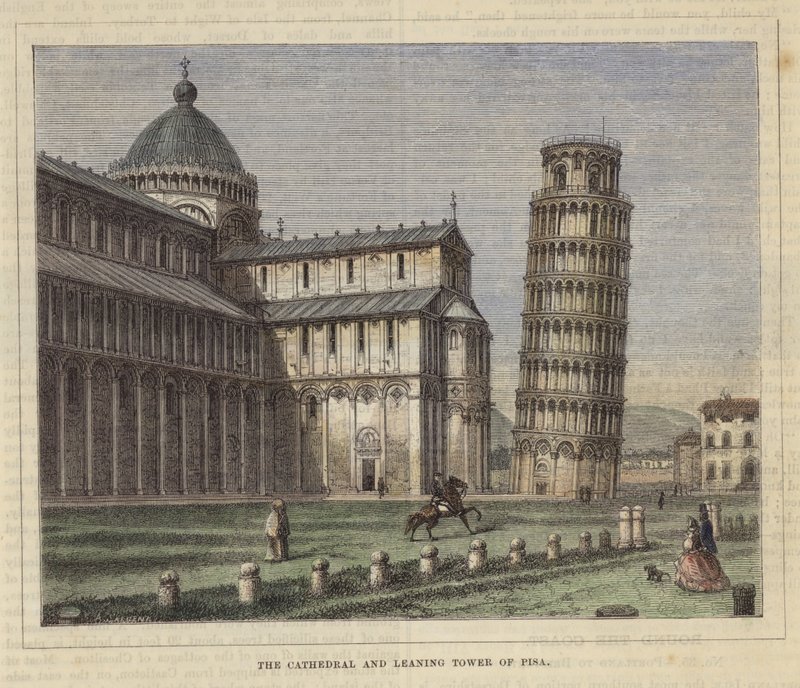 The Cathedral and Leaning Tower of Pisa by English School
