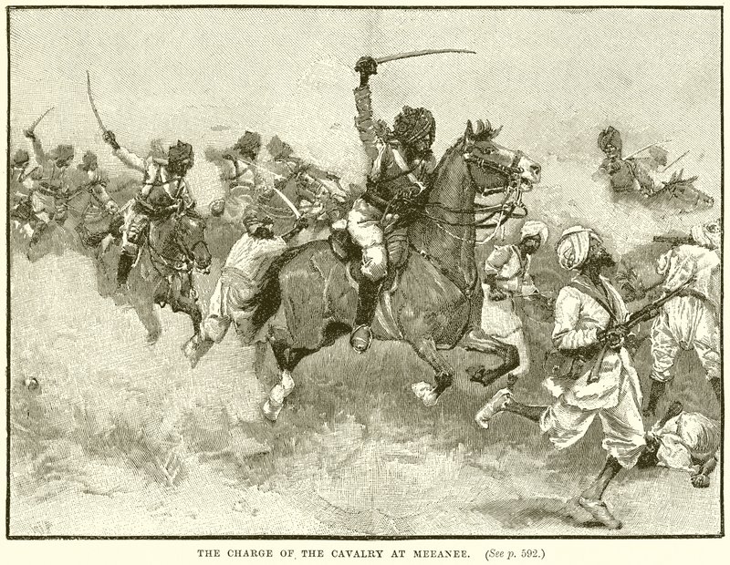 The Charge of the Cavalry at Meeanee by English School