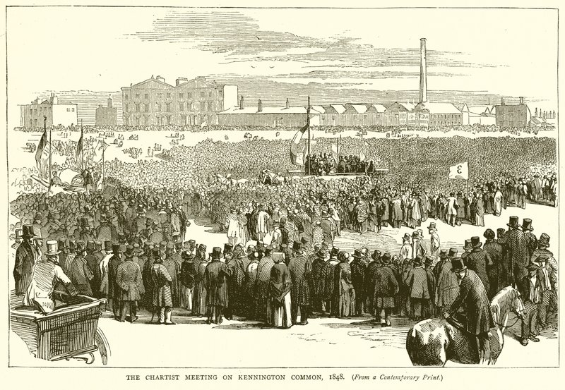 The Chartist Meeting on Kennington Common, 1848 by English School