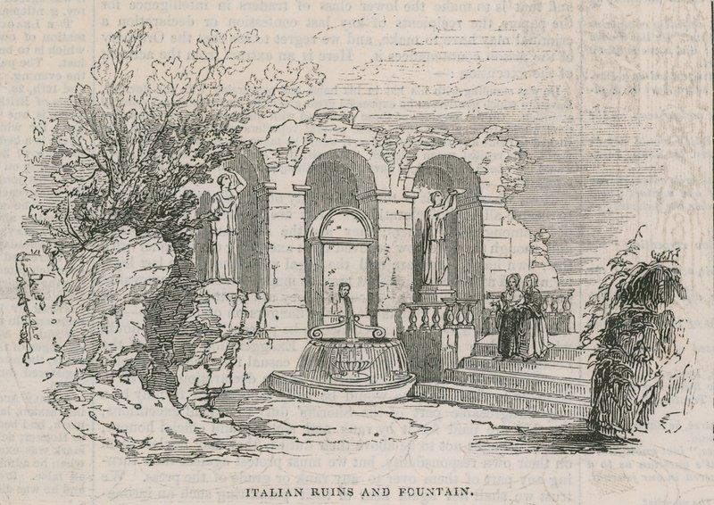 The Colosseum - Italian Ruins and Fountain by English School