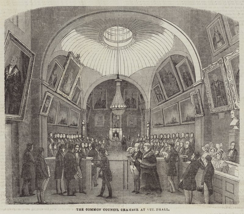 The Common Council Chamber at Guildhall by English School