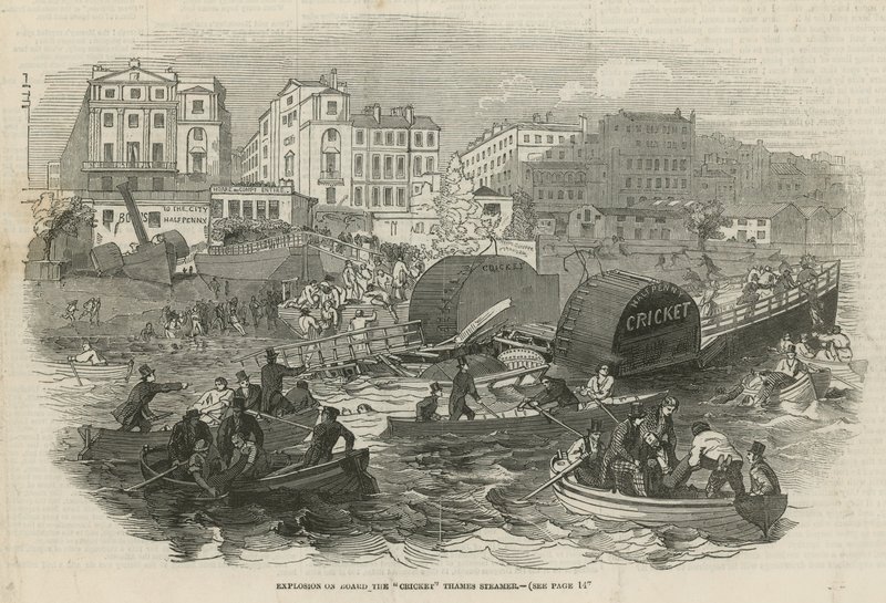 The Cricket Steamboat Explosion by English School