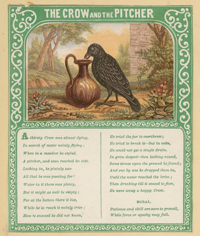The Crow And The Pitcher by English School