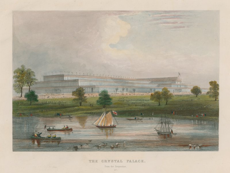 The Crystal Palace from the Serpentine by English School