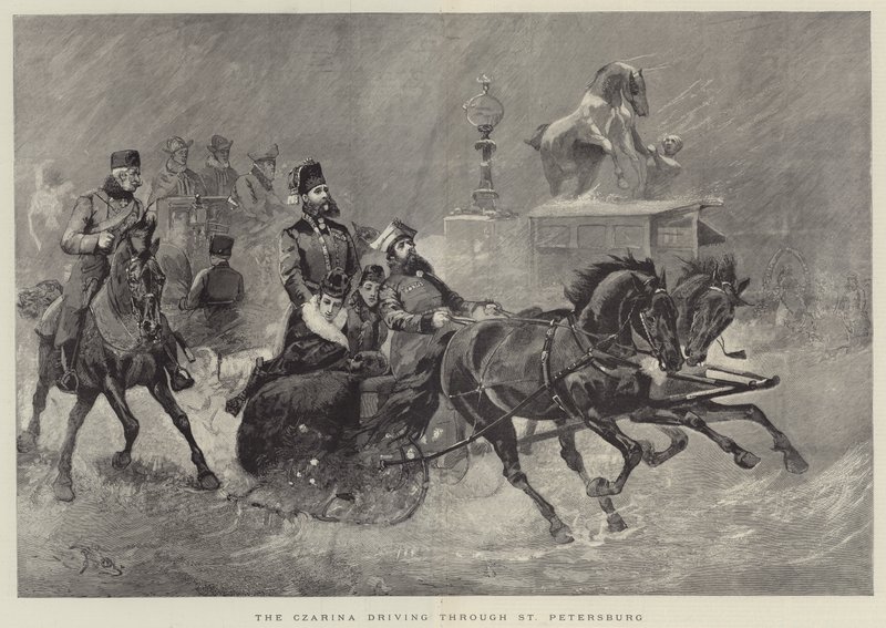 The Czarina Driving Through St Petersburg by English School