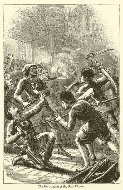The Destruction of the Sark Pirates by English School