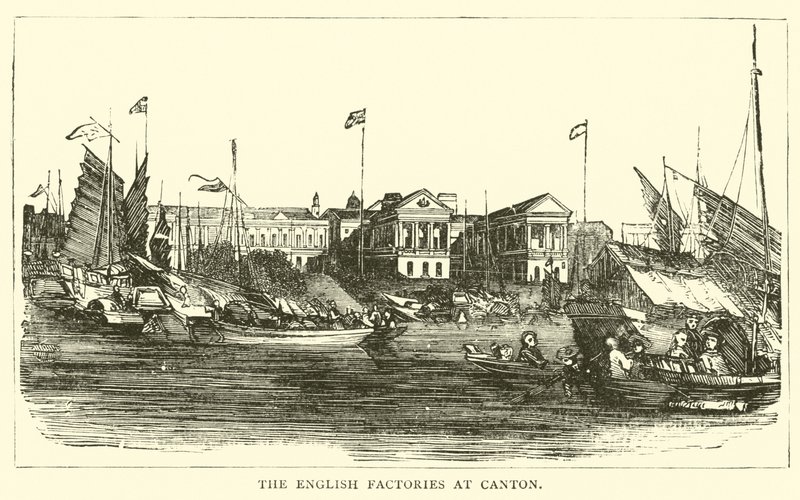 The English factories at Canton by English School