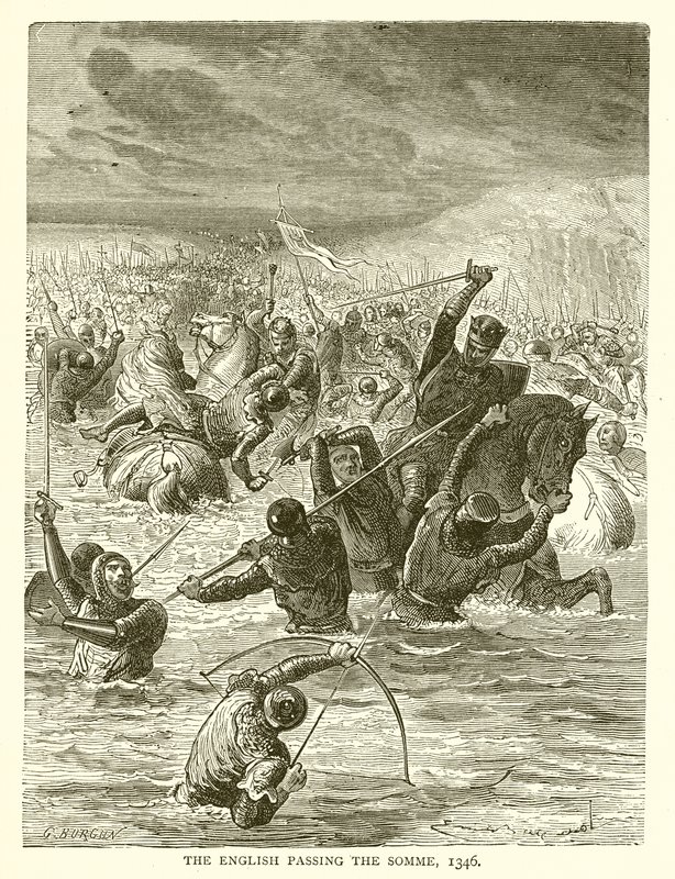 The English passing the Somme, 1346 by English School