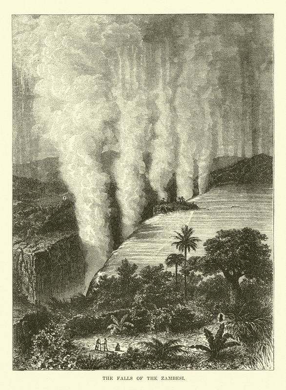 The Falls of the Zambesi by English School