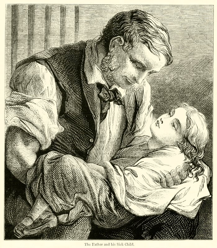 The Father and His Sick Child by English School