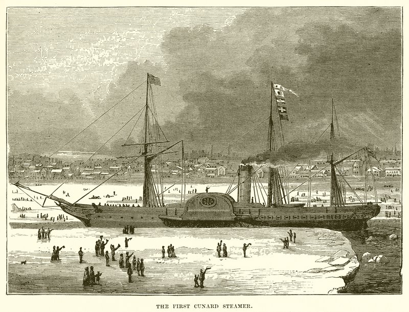The First Cunard Steamer by English School